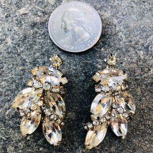 Vintage inspired rhinestone clip earrings